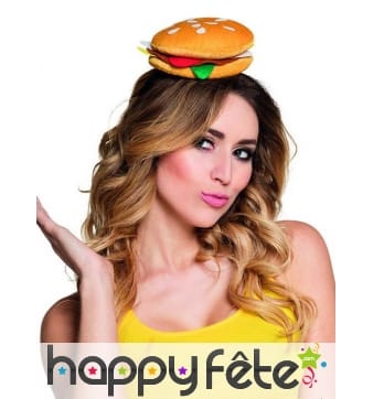 Chapeau hamburger sur serre tête