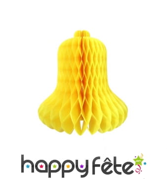 Cloche jaune en papier alvéolé, 36cm