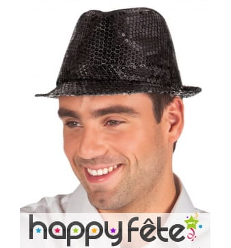 Chapeau justin noir recouvert de sequins