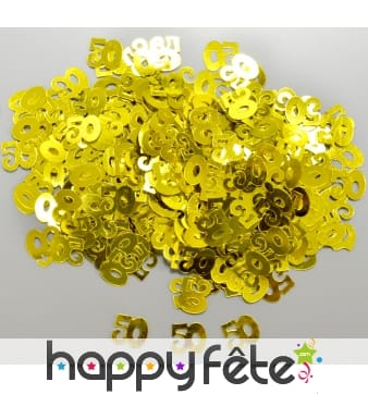 Confettis jubilee n°50 dorés
