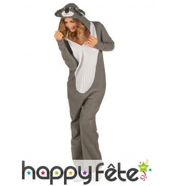 Combinaison koala à capuche pour femme