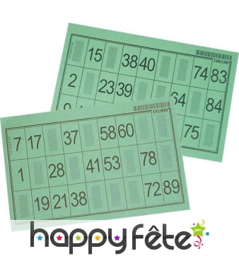 Carton loto bingo epais plastifie