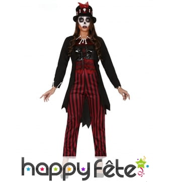 Costume ligné de sorcière vaudou pour femme