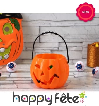 Citrouille lumineuse en plastique de 10 cm