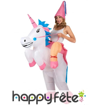 Costume Licorne Gonflable avec Chapeau Princesse