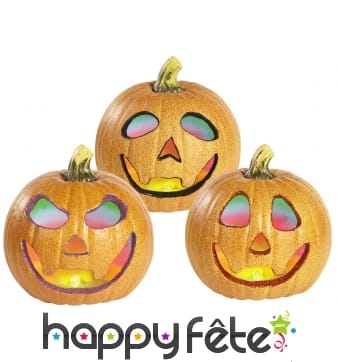Citrouile led lumineuse et paillettes