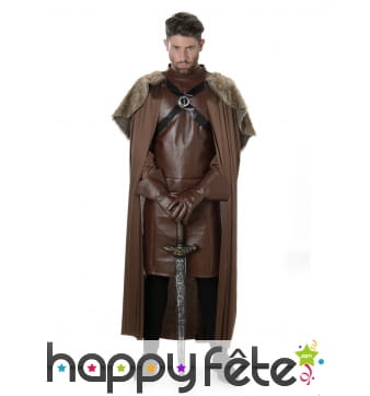 Costume marron de roi chevalier médiéval