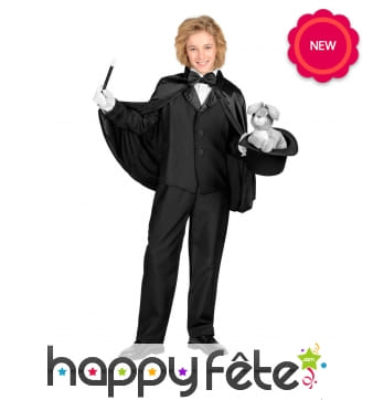 Cape noire de magicien pour enfant