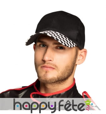 Casquette noire de pilote automobile, pour homme