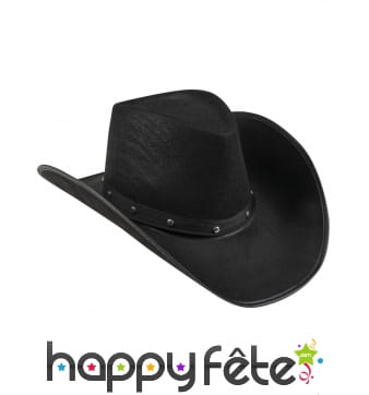 Chapeau noir de cowboy pour adulte
