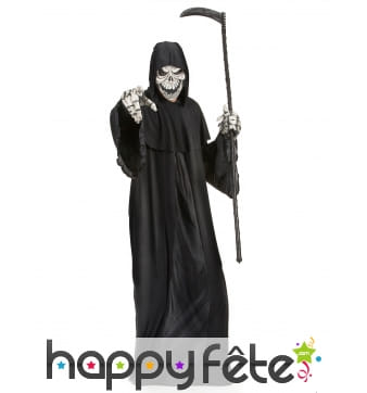 Costume noir de la faucheuse squelette