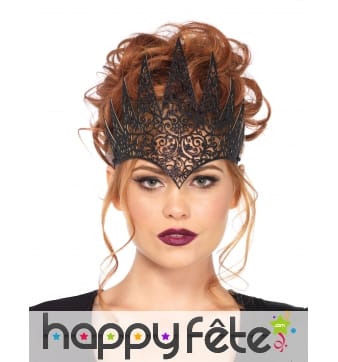 Couronne noire de reine maléfique pour femme