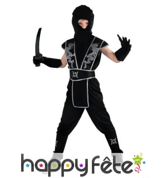 Costume Ninja Enfant Noir et Argent