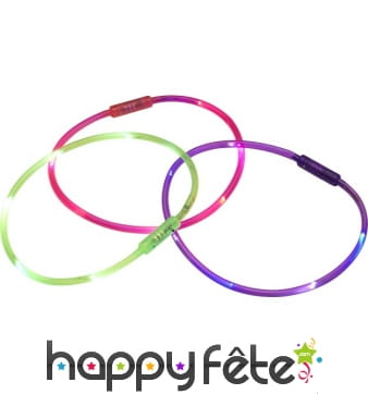 Collier néon lumineux et coloré