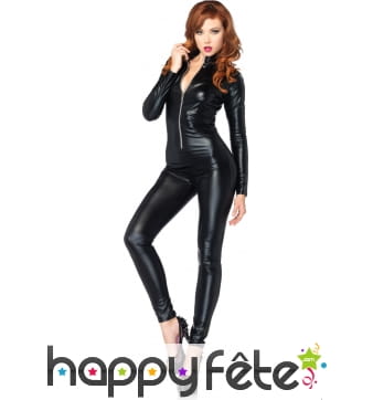 Combinaison noire moulante pour femme