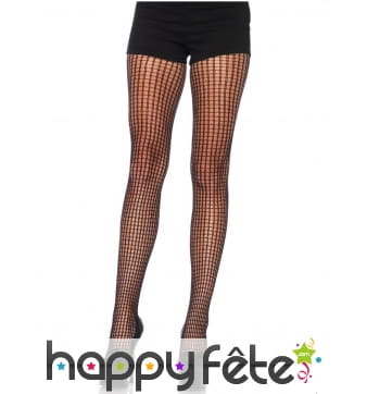 Collants noirs résille carrée