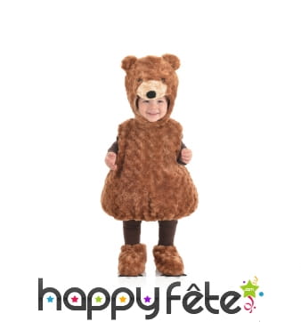 Costume ours brun en peluche pour enfant