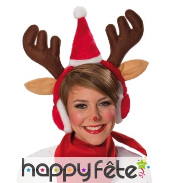 Cache oreilles cornes de renne chapeau et oreilles