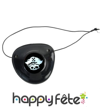 Cache oeil de pirate avec motif blanc