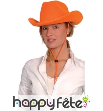 Chapeau orange de cowboy
