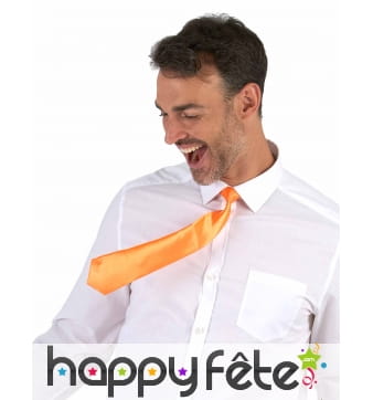 Cravate orange fluo, attache élastique