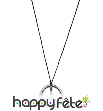 Collier peace and love en plastique argenté
