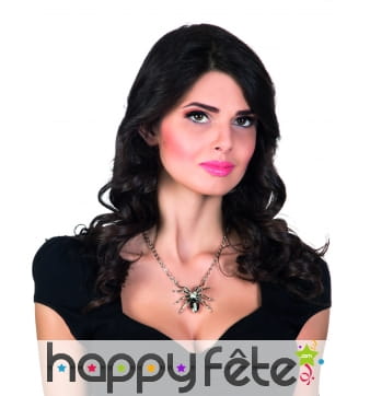 Collier pendentif araignée en métal