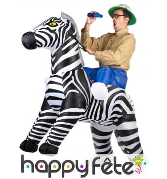 Costume Porte Moi gonflable de zèbre pour adulte