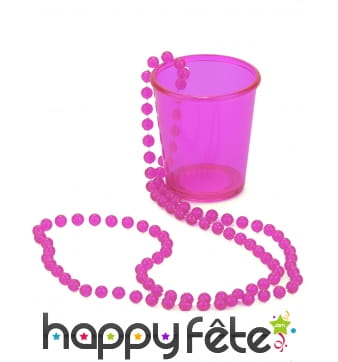 Collier rose avec verre shooter