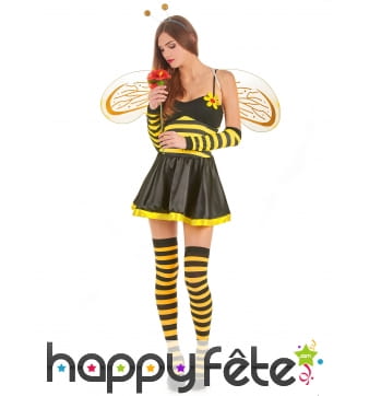 Costume rayé court d'abeille pour femme