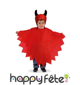 Cape rouge de petit diable avec bonnet