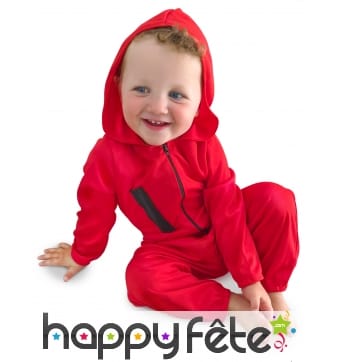 Combinaison rouge de braqueur pour bébé