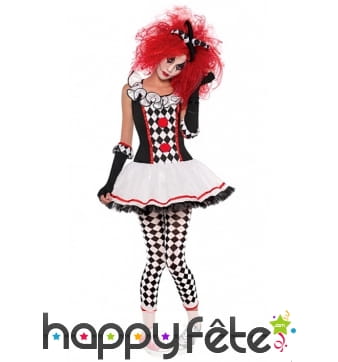 Costume robe d'adolescente arlequin