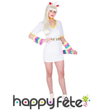 Costume Robe Licorne courte blanche