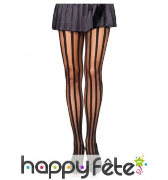 Collants rayés noirs pour adulte