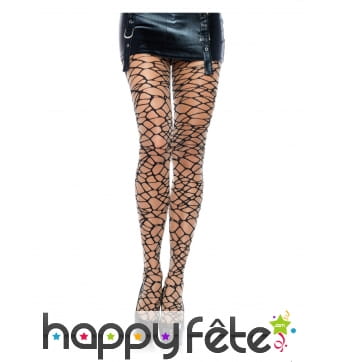Collants résilles noirs troués pour adulte