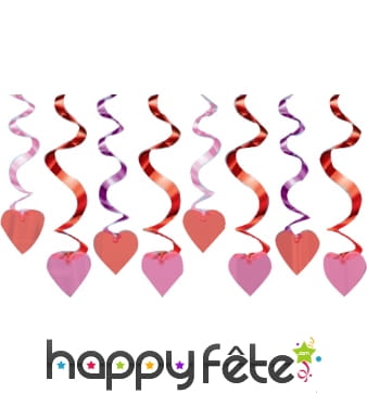 Coeurs rose, rouges et violets à suspendre 46cm