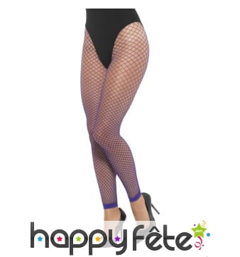 Collant résille violet sans pieds