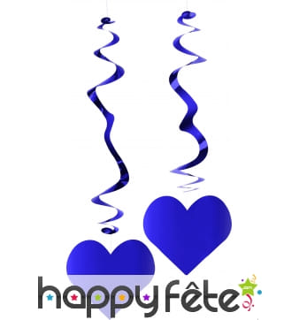 Coeur suspendus en métal violet