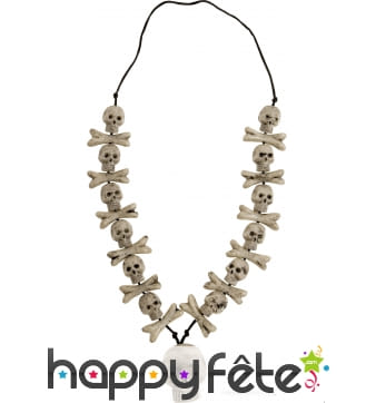 Collier tetes de mort et os