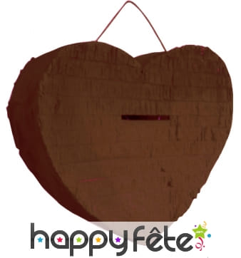 Coeur tirelire marron