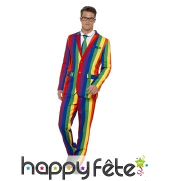 Costume trois pièces arc en ciel