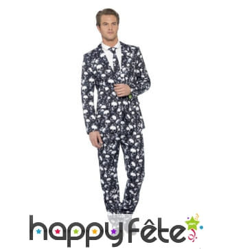 Costume trois pièces imprimé squelette