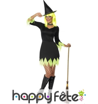 Costume vert et noir de sorcière