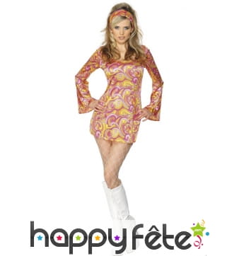 Déguisement années 70 femme hippie sexy