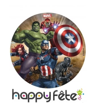 Disque Avengers de 16 cm en sucre