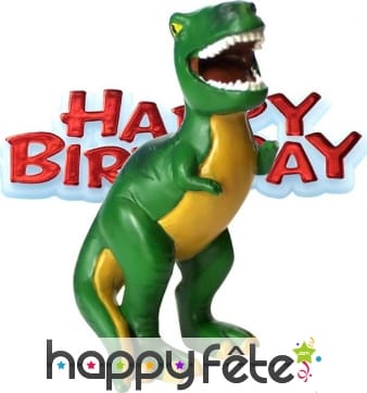 Dinosaure anniversaire en résine de 4 X 8 cm