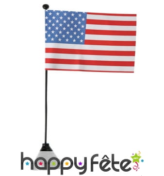 Drapeau américain en papier sur socle, 25cm