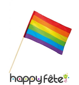 Drapeau Arc-en-ciel sur tige, 30 X 45cm