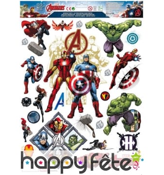 Décos Avengers pour fenêtres, 42 x 30cm